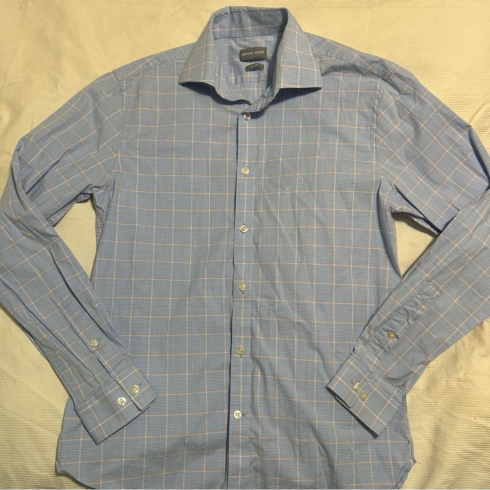Michael Kors Men's Blue Checkered Shirt